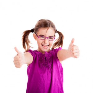 Girl with thumbs up